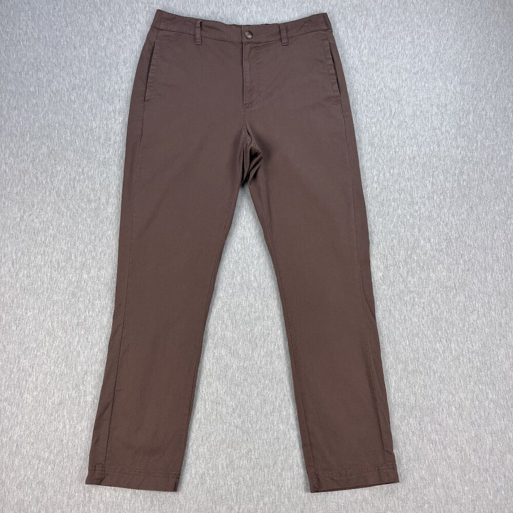 Pact Organic Pants Mens M (Fits 32x29) Brown Stretch Cotton Slash Pocket
